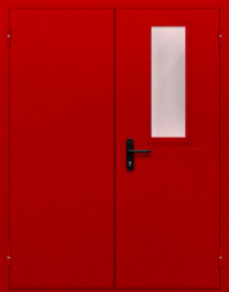 Фото двери «Двупольная со стеклом (красная)» в Электрогорску