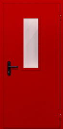 Фото двери «Однопольная со стеклом (красная)» в Электрогорску
