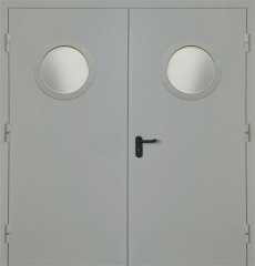 Фото двери «Двупольная с круглым стеклом EI-30» в Электрогорску